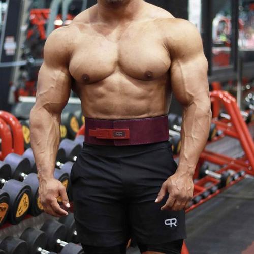 新款PR轮子哥快扣深蹲硬拉腰带力量举加厚加硬专业杠杆扣健身护腰