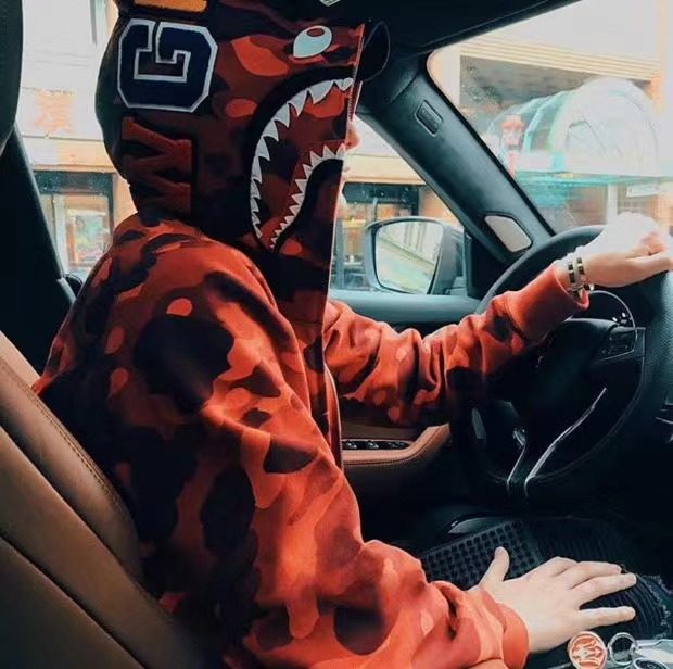 thumbnail for Mzc Shark Color Camo Classic Camouflage Shark Sweatshirt Trendy Men's and Women's Zip Up Hoodie Jacket