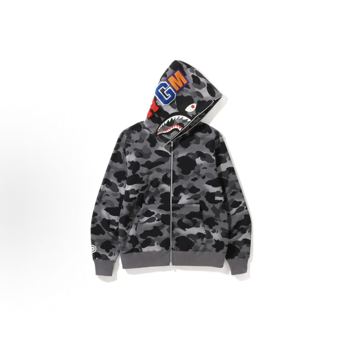 thumbnail for Mzc Shark Color Camo 经典迷彩 鲨鱼卫衣 潮流 男女拉链帽衫外套