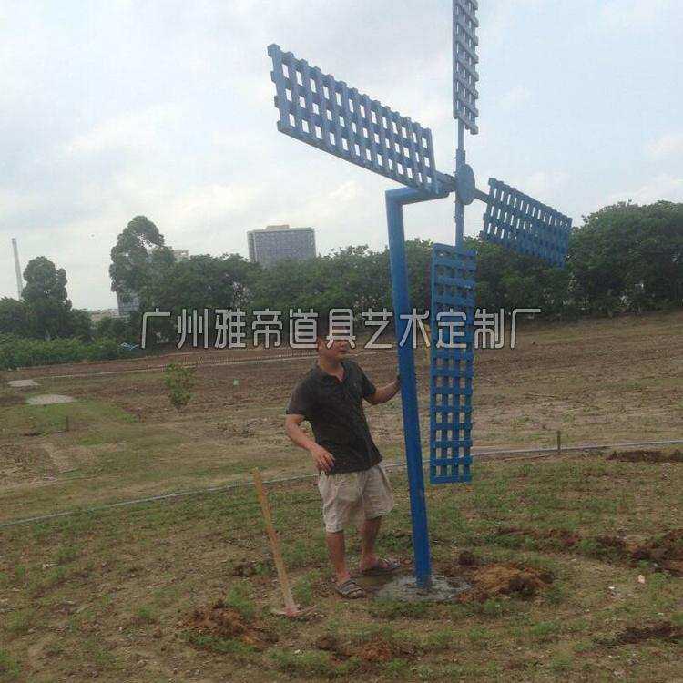 春节风车节花展景观小品风吹转动铁艺风车荷兰风车园林园艺博览会