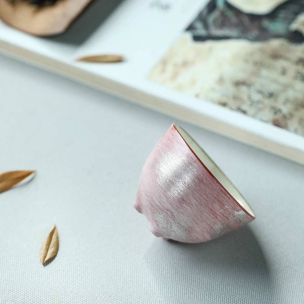 晴先生全手工陶泥薄胎颜色釉手绘三足胖嘟嘟单杯套组轻薄不烫手