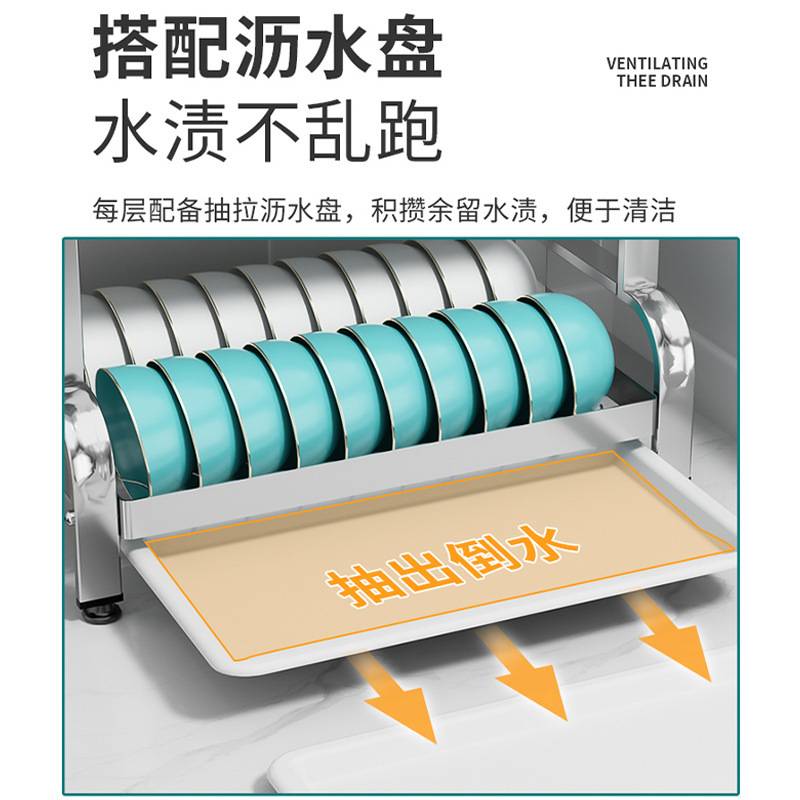 不锈钢碗碟收纳架沥水架碗筷子筒厨房置物架多功能台面多层盘子架