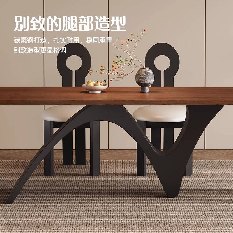 中古风实木餐桌客厅简约长桌子工作台设计师办公桌复古创意会议桌