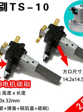 TS-10吸尘器电机碳刷D-928 1800w 6.5x10x32mm带碳刷铁管子方口