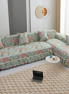 沙发全包季四通用防猫抓布艺沙发罩套组合pxx10028贵妃发l型简约