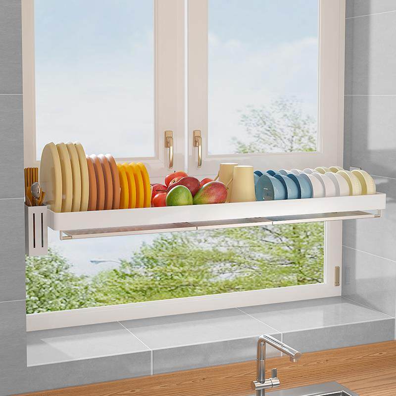 免打孔碗架沥水窗架房不锈钢厨纳窗台置物架壁挂式户F768MJ89改造,厨房/烹饪用具,抹布架/厨房清洁收纳架,淘宝优惠券,粉丝福利购,淘宝优惠卷