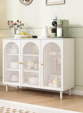 法式奶油风XTA藤餐边柜入户体靠墙一玄编关酒柜现代简约客厅柜茶