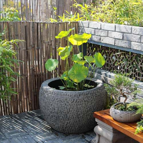 户外园ZG-65264庭鱼池林造景草置坪花园装院饰摆件阳台布大口径花