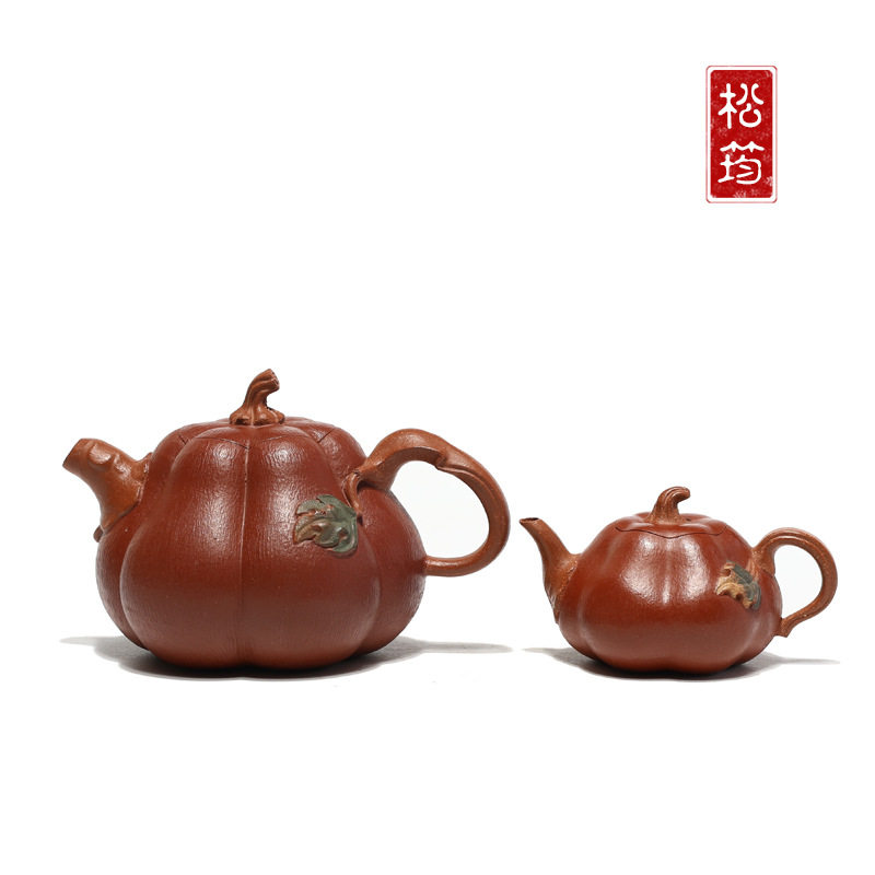 宜兴紫砂壶原矿段泥粉浆全纯手工南瓜壶家用单人小茶壶功夫仿生器
