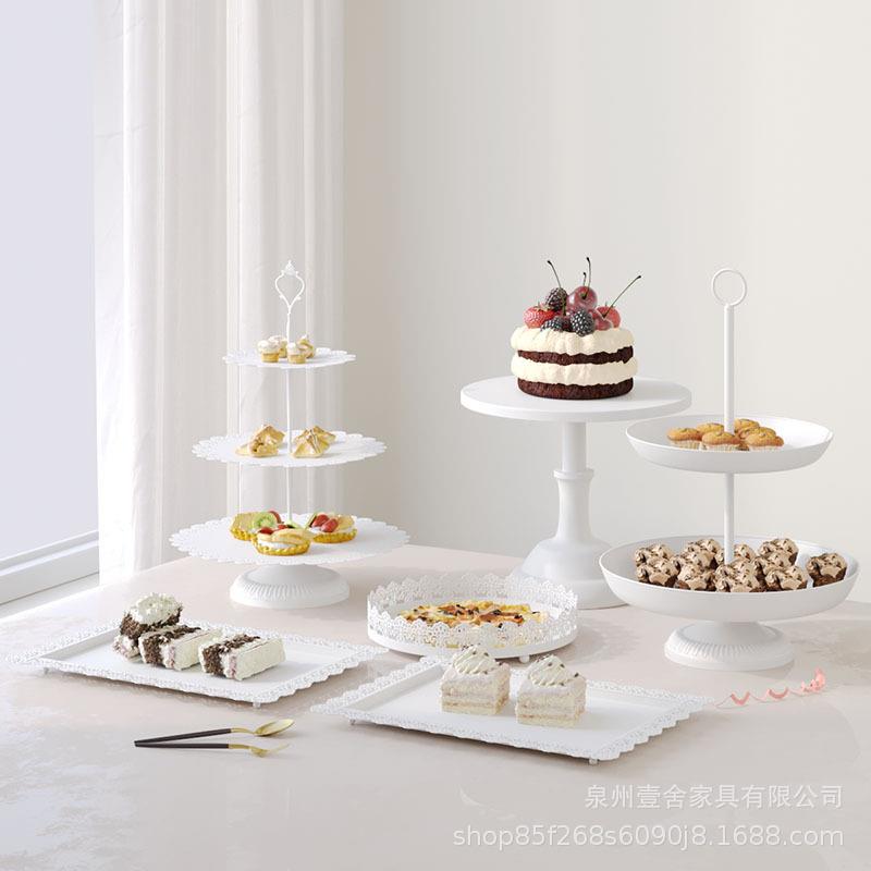 式白色蛋糕架心6件欧下午茶双层婚礼水套果20240327盘点甜品台多