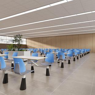 快桌椅连BPV体组学校食堂员工饭堂高速服务区餐厅人位连餐合四体
