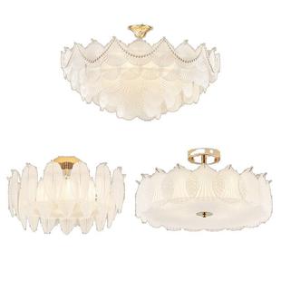 卧室餐厅奶油灯具晶温新馨544 法水式 法式 灯羽毛客灯厅吊灯轻奢款