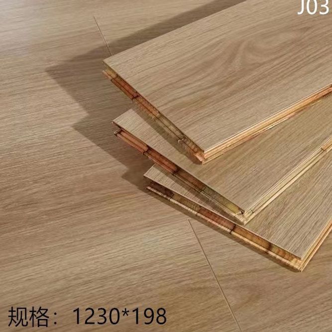 新三层实木复合多层地板15mm家用儿童地暖E0防水耐磨厂家跨境电商