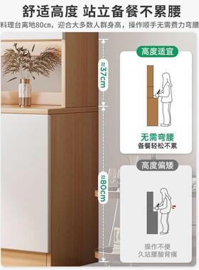 实木生态板餐边柜客厅酒柜一体靠柜加高柜储物NLY柜子橱碗柜墙置