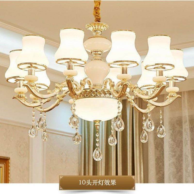 客厅吊灯欧式简约水晶灯d简欧餐518厅室灯别卧墅大吊灯le灯具厅跨