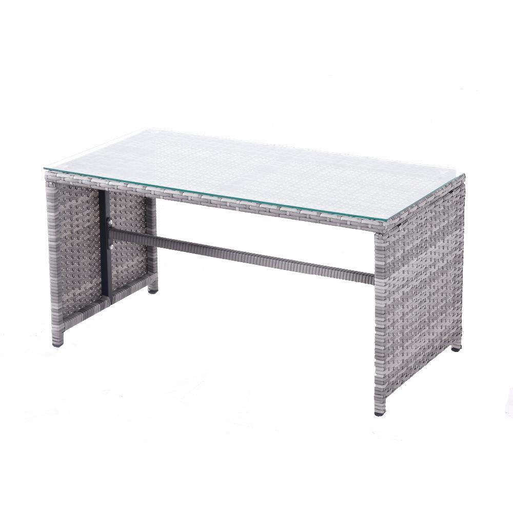 跨境外拆装发四T254件套仿藤编织家具沙休闲套件庭院花园椅桌藤户