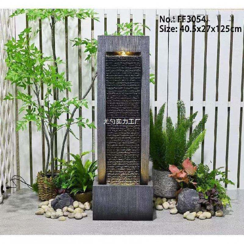 欧式轻奢摆流水喷水泉现代客厅循环景装饰落品玄关招才ACN地加湿