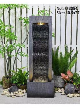 欧式轻奢摆流水喷水泉现代客厅循环景装饰落品玄关招才ACN地加湿