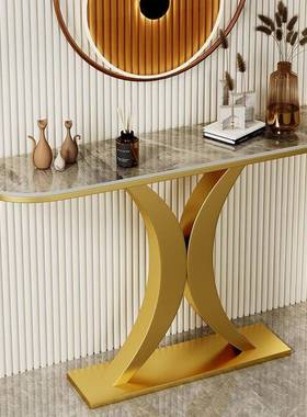 意轻奢岩玄关SY798676靠台半圆玄板关柜现代式简约墙入户岩板客厅