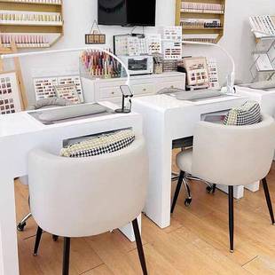 W可美甲桌白色奶油341风日三式 夹灯美甲桌子单人双人人操作美甲7