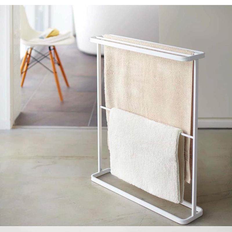 跨境艺美式置地毛架落地浴巾架浴室置物巾YS架卫生铁间简毛易巾架