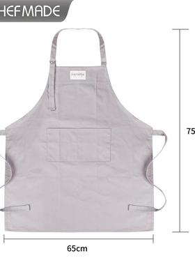 灰色wk9921烘焙烘用纯棉围裙家用房家用外用蛋糕焙品工厨具
