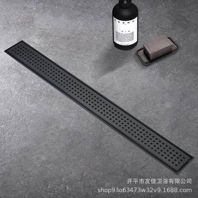 跨境马亚逊北美可式槽304不DL068锈钢地漏长条型方格底带坡度调平