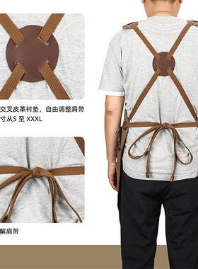 酷厚帆布围开叉工具围裙防水收加K782厚复古园匠林多用纳工匠裙