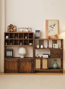 展实木新中式博古多宝阁架关办XUY公室示柜摆件陈列书架客厅玄置