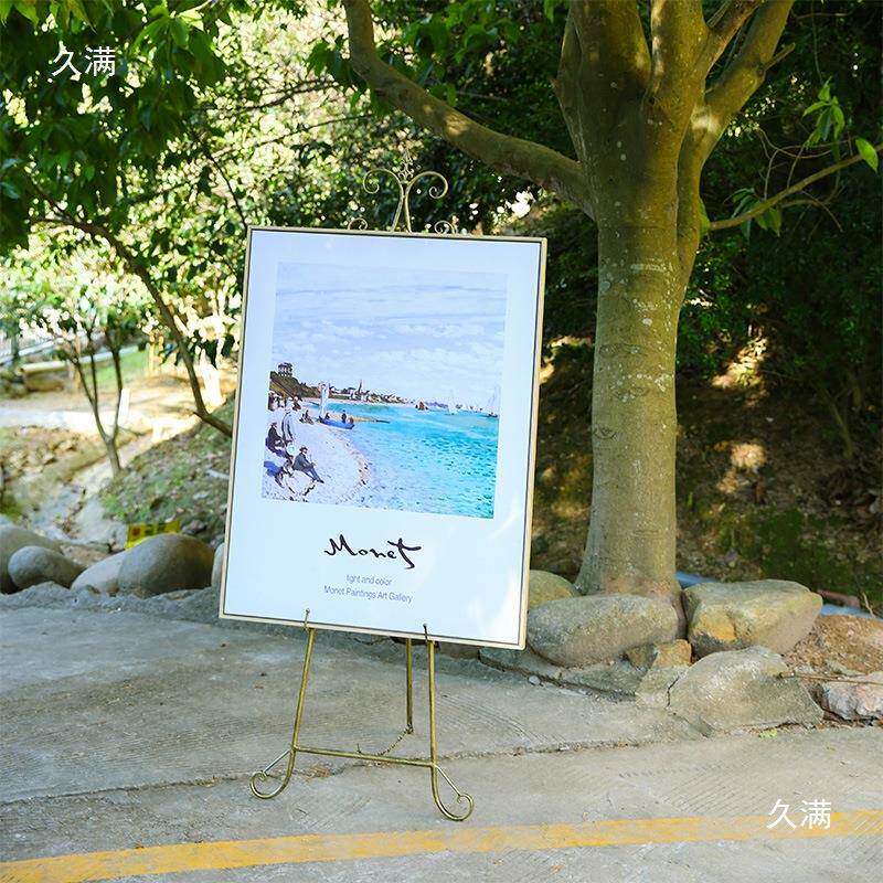 铁艺广告架复古瓷砖架礼婚迎板宾架252欧式相示框架油画展架水牌