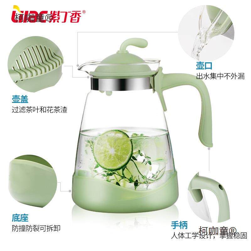 耐热家冷水壶柯咖童玻璃壶大容量果汁壶凉白开水壶套用凉水装麦太