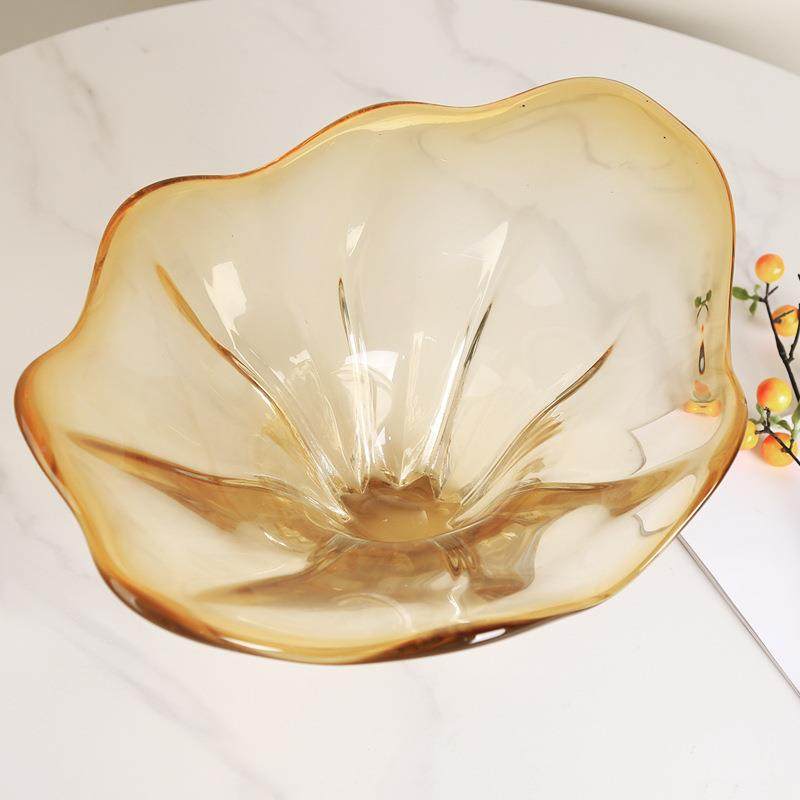 极简现代轻奢琥珀色琉璃大号水果客厅盘茶几桌面收间ali-6692盘样,家居饰品,果盘/果篓,淘宝优惠券,粉丝福利购,淘宝优惠卷