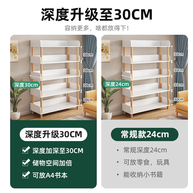 书桌旁网红书架置物架落地多层书本收纳架子简约现代家用组合书柜