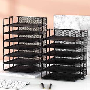 办公大桌收纳置物架文件收盒办公用品9-4-wjjd纳文书件架桌面架多