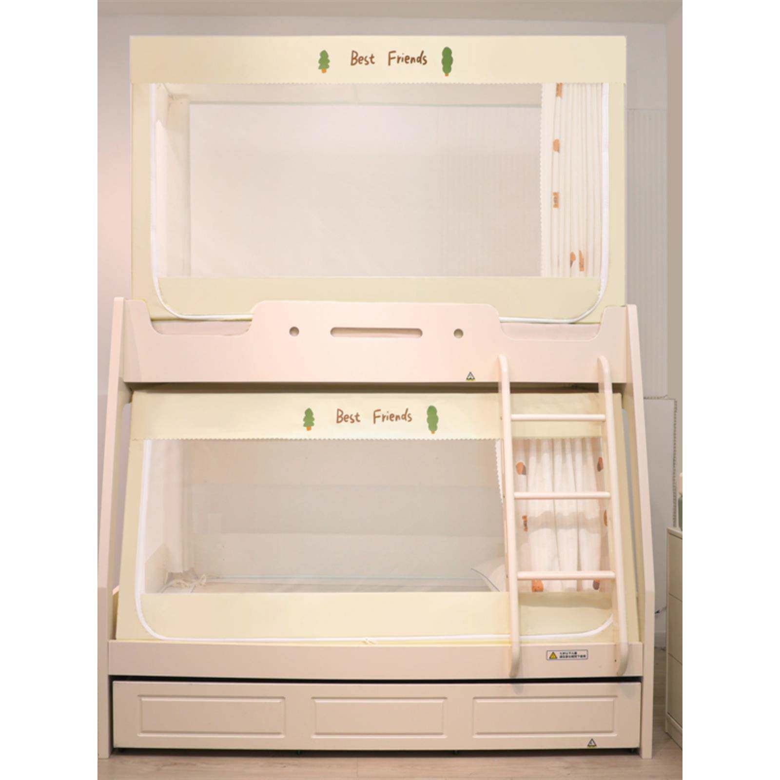 子母床蚊帐1.2上下铺1.5梯tJ2J5KFc家用床帘1.35儿9童双层高m低床