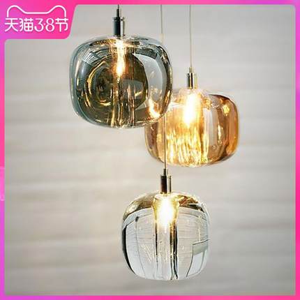 简吊吊约现轻奢三代6066头灯水晶餐厅吧台LED网红床头艺术单头小