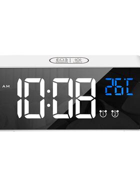 数码床头D充电声控镜面LE音乐时钟钟 C闹393G1129