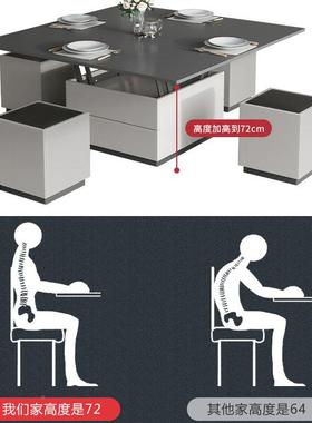 几多功能茶餐桌两升降折叠简约现代用客厅小户NHM型创意钢化璃玻茶几