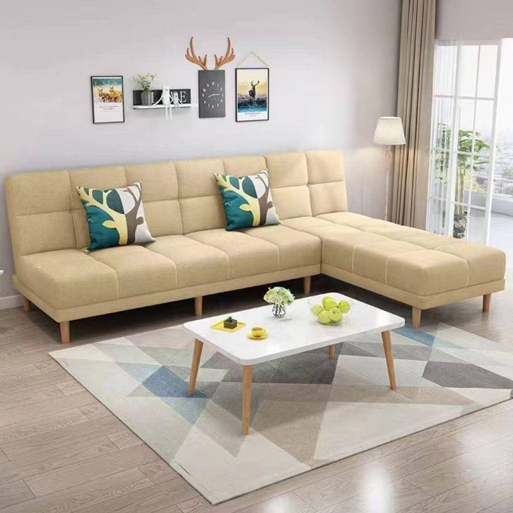 可折多叠布艺沙发床两用客厅功能懒组916人小型简易贵妃家户具合