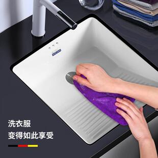 陶瓷台下洗衣盆加深带搓板家用户外阳台洗衣池带搓衣板洗衣台单盆