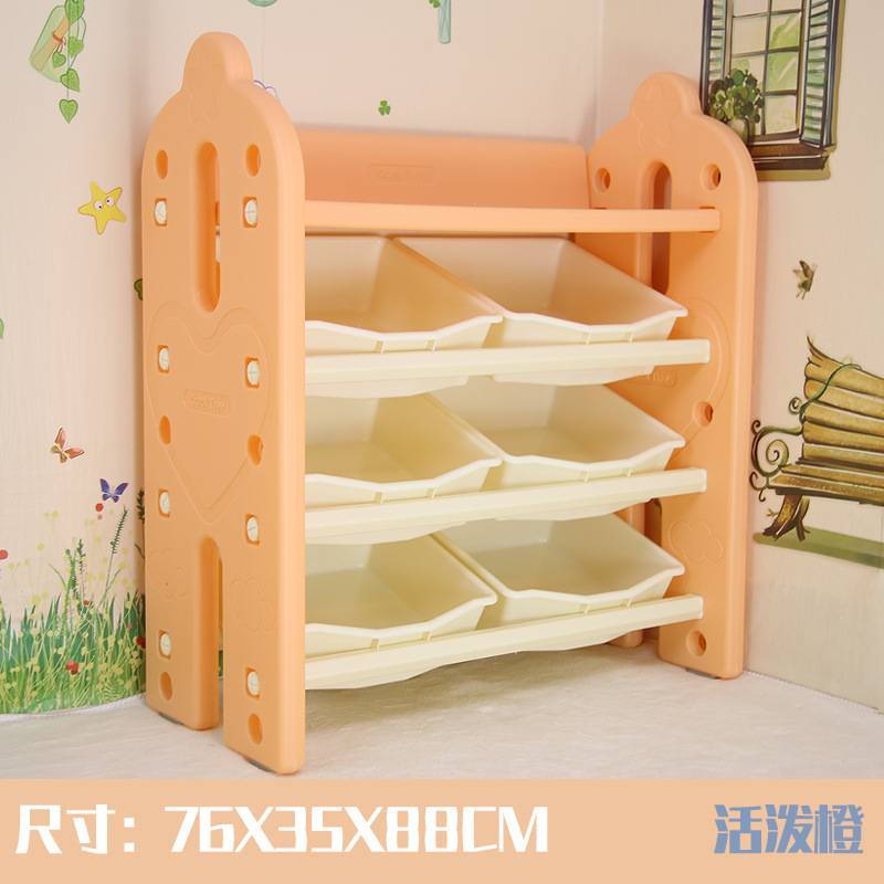儿童玩具收纳架家用宝宝塑料储物柜幼儿园置物架收纳筐厂货源