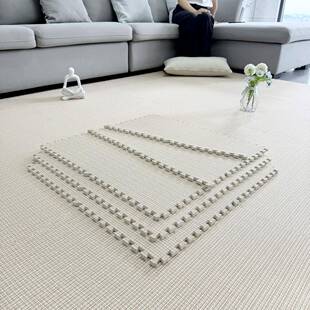 大块棉麻拼接地垫地毯卧室奶油风客厅地板块儿童爬爬垫60*60cm