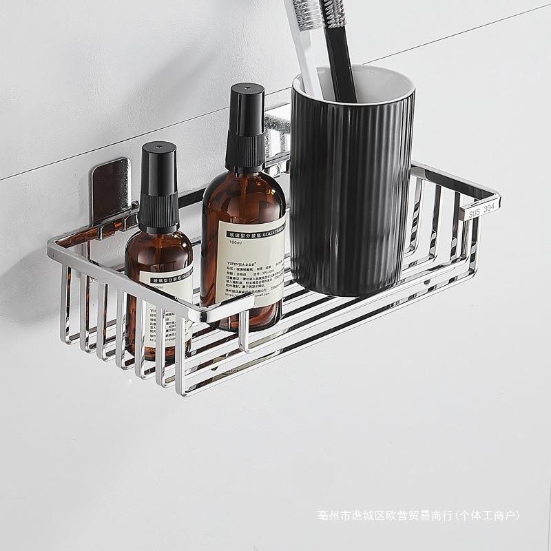 浴室角架卫生间置物架免打孔304不锈钢墙角收纳架三角篮转角新品