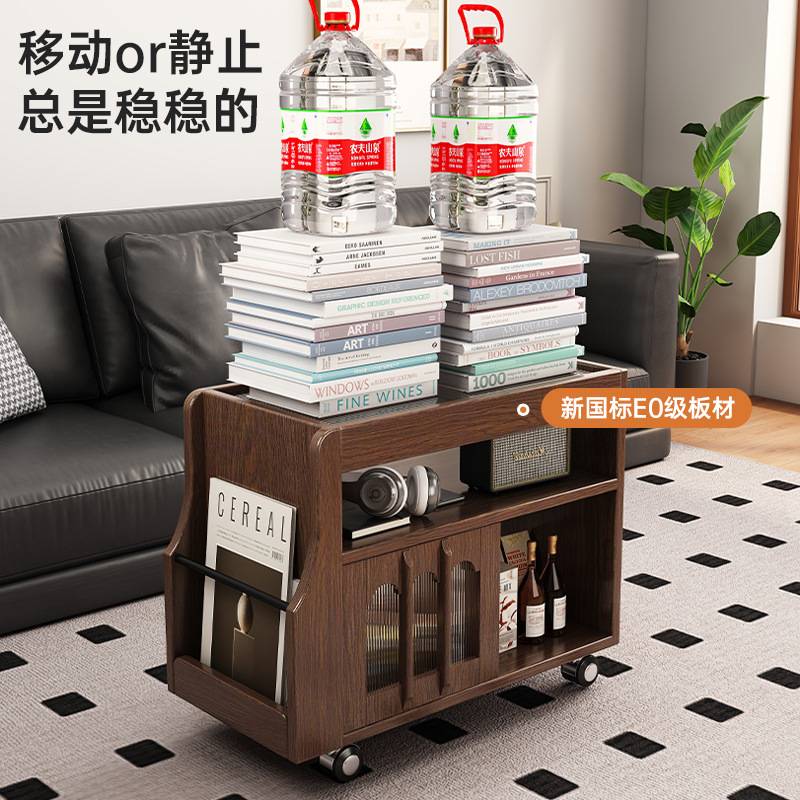 边几小推车客厅沙发家用茶几新款小户型置物架储物柜可移动床头柜
