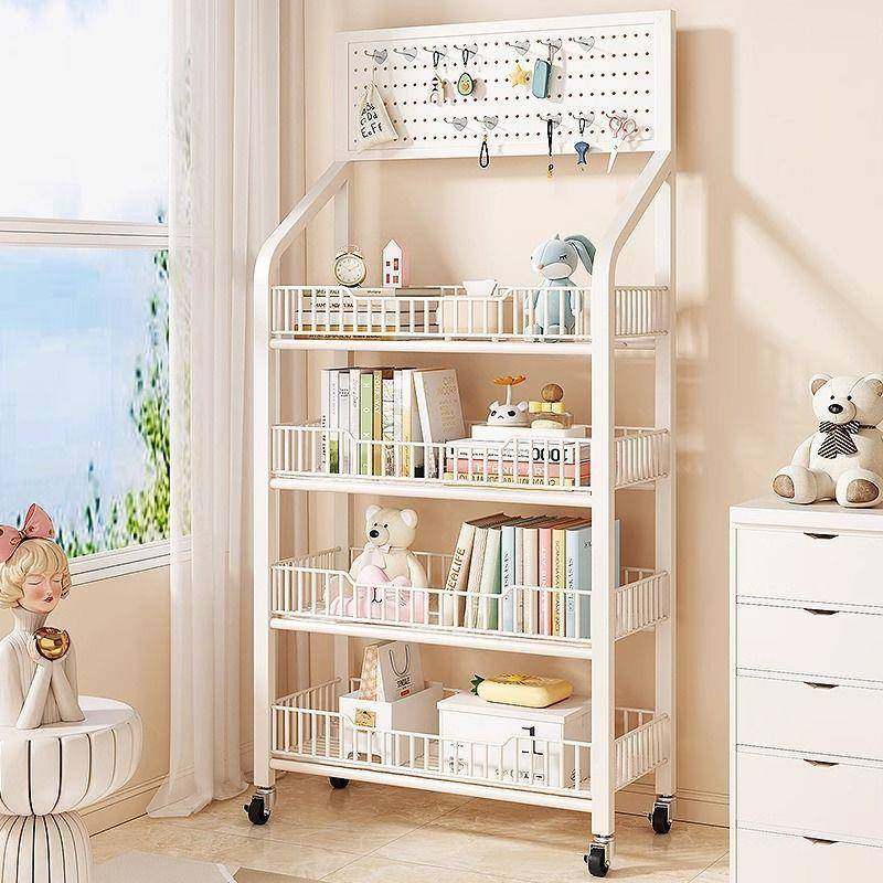 落地书架置物架多功能收纳储物架可移动小推车多功能洞洞板收纳架,收纳整理,书桌收纳置物架,淘宝优惠券,粉丝福利购,淘宝优惠卷