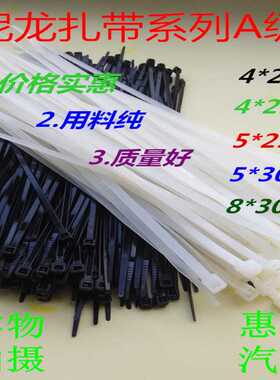 汽车绑线紮带 自锁式尼龙紮带汽车专用紮带各种型号白色黑色