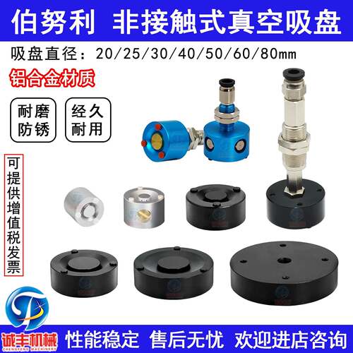 伯努利非接触式无痕真空吸盘HNT光伏口罩吸盘SNT30/50气动BY30/40