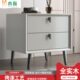全实木烤漆床头柜现代简约实木卧室高端意式 极简床头柜小型40cm宽