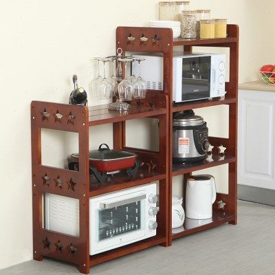 厨房置物架实木多层落地微波炉烤箱架子木质锅具收纳架家用储物柜,厨房/烹饪用具,微波炉置物架,淘宝优惠券,粉丝福利购,淘宝优惠卷