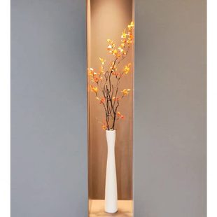 北欧长款细高陶瓷花瓶电视墙秋叶高款花器格栅玄关柜开放格摆件